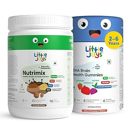Little Joys Nutrimix Nutrition Powder Belgian Chocolate + Brain Gummies 2 - 6 years Combo