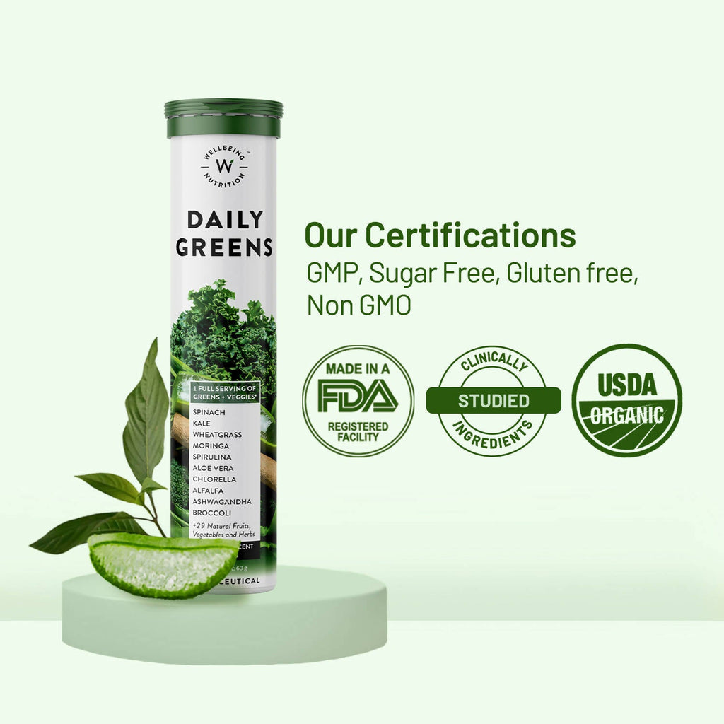 Wellbeing Nutrition Daily Greens Effervescent Tablets - Distacart