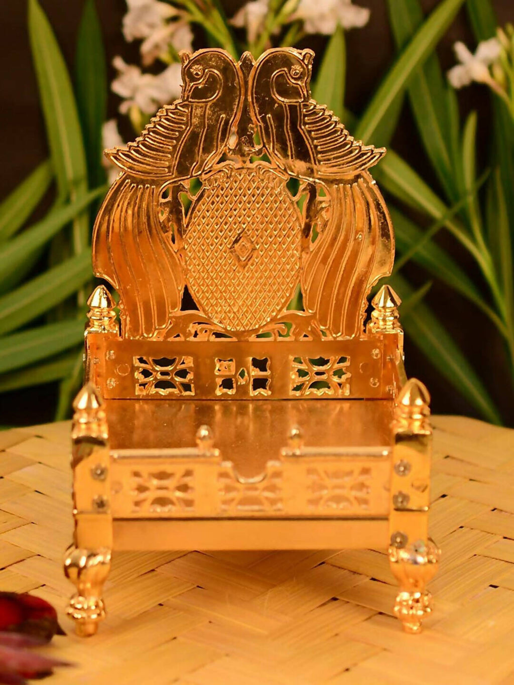 CraftVatika Gold-Toned Singhasan Chowkie