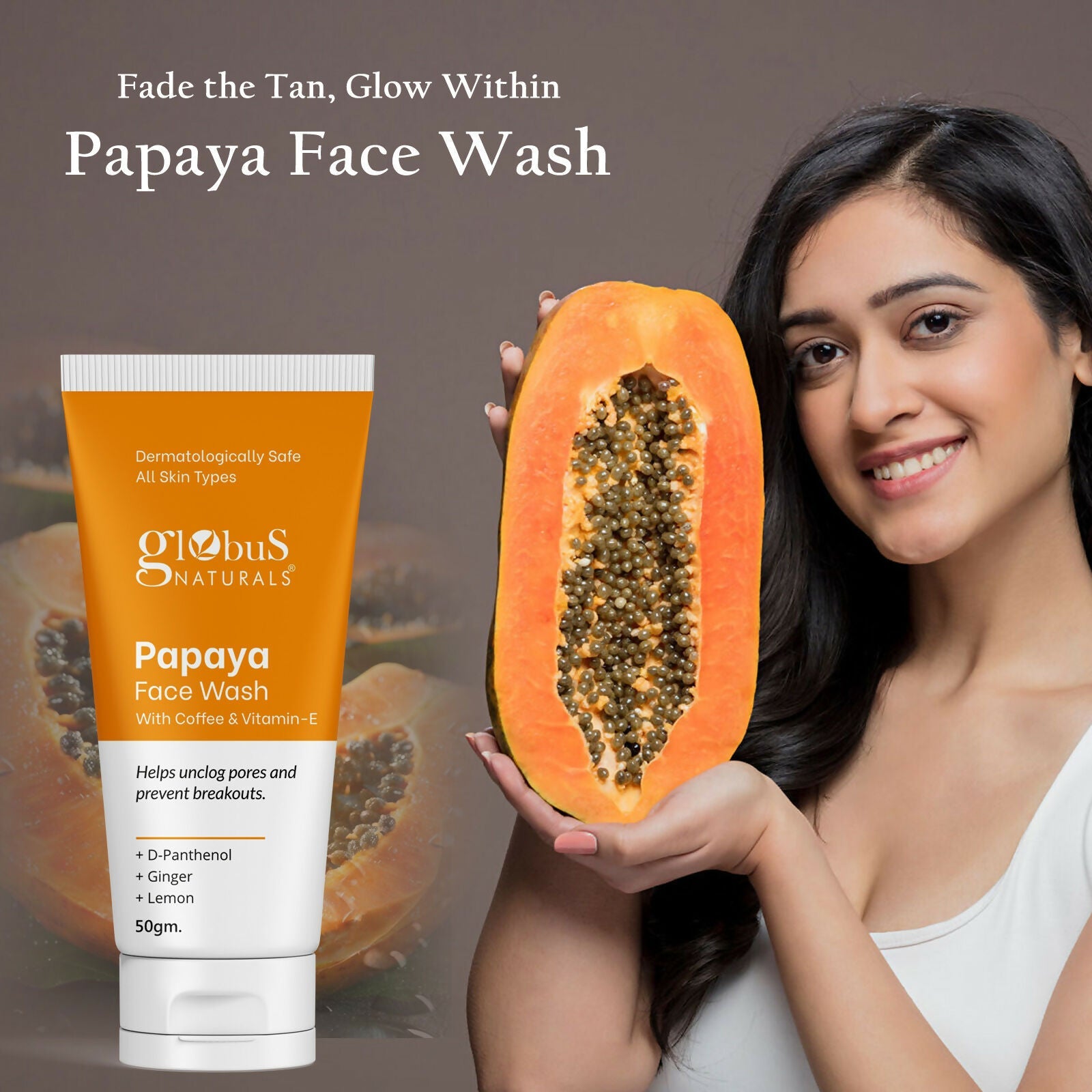 Globus Naturals Papaya Face Wash with Coffee & Vitamin-E - Distacart