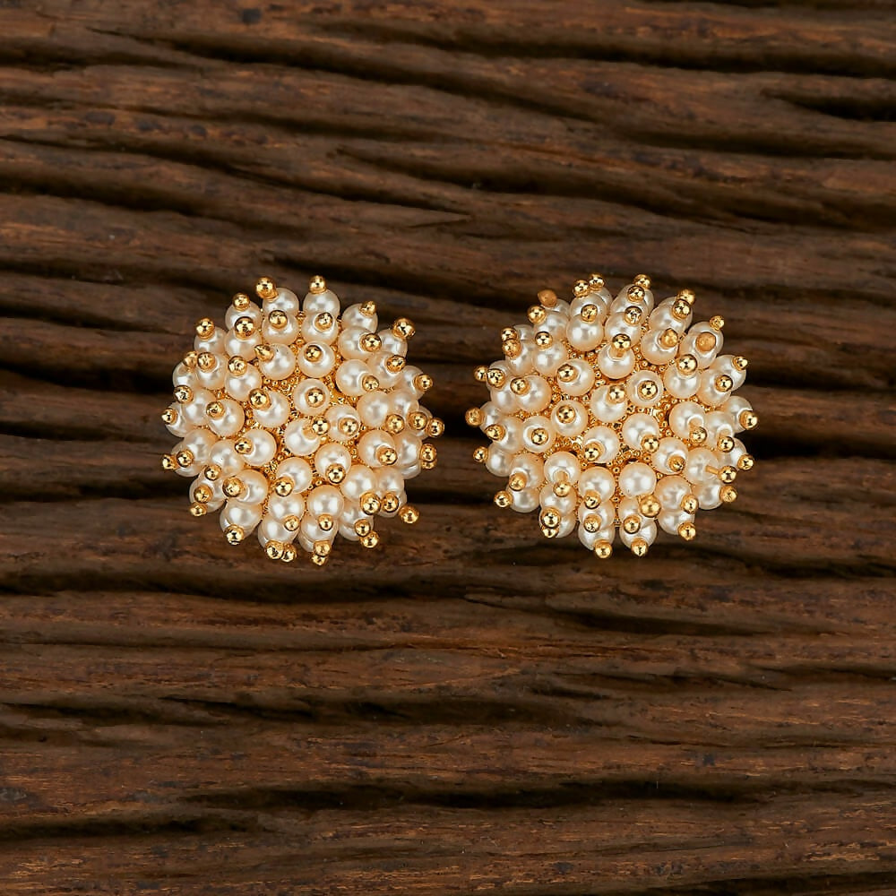Joban Fashion Women Kundan Pearl Golden White Earrings - Distacart