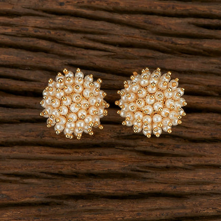 Joban Fashion Women Kundan Pearl Golden White Earrings