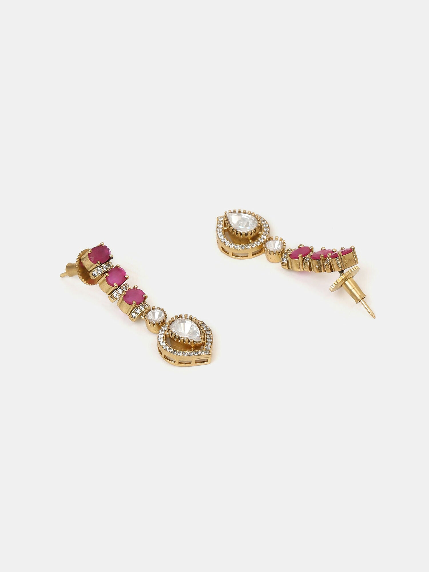 Ruby Raang Pink Kundan Necklace Set