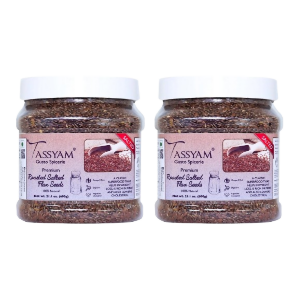 Tassyam Organics Salted Flax Seeds - Jar - Distacart