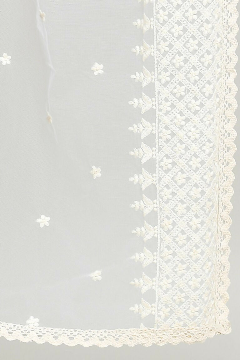 Joban Fashion White Cotton Embroidery Work Pakistani Karanchi Dupatta
