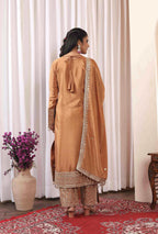 Teeya Creation Peach Color Chinon Silk Heavy Embroidery Work Fully Stitched Salwar Suit - Distacart