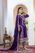 Teeya Creation Purple Color Chinon Silk Heavy Embroidery Work Fully Stitched Salwar Suit - Distacart