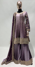 Teeya Creation Multi Colour Chinon Silk Heavy Embroidery Sequence Work Fully Stitched Salwar Suit