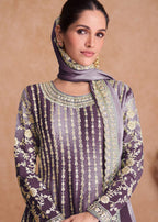 Teeya Creation Multi Colour Chinon Silk Heavy Embroidery Sequence Work Fully Stitched Salwar Suit