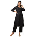 Kaajh Women's Black Solid Sequin Embellishment Kurta - Distacart