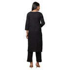 Kaajh Women's Black Solid Sequin Embellishment Kurta - Distacart