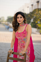 Teeya Creation Pink Color Chinon Silk Heavy Embroidery Work Pakistani Style Fully Stitched Salwar Suit