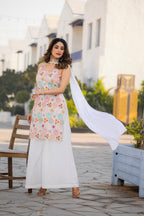 Teeya Creation White Color Chinon Silk Heavy Embroidery Work Pakistani Style Fully Stitched Salwar Suit