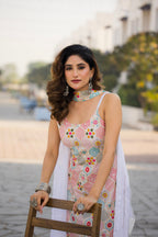 Teeya Creation White Color Chinon Silk Heavy Embroidery Work Pakistani Style Fully Stitched Salwar Suit