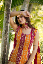 Teeya Creation Multi Color Georgette Heavy Embroidery Work Fully Stitched Palazzo Set
