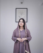 Teeya Creation Violet Color Faux Georgette Heavy Embroidery Work Fully Stitched Salwar Suit - Distacart