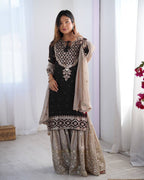 Teeya Creation Black Color Faux Georgette Embroidery Work Fully Stitched Salwar Suit - Distacart