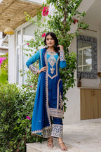Teeya Creation Multi Color Star Georgette Embroidery Work Fully Stitched Salwar Suit - Distacart
