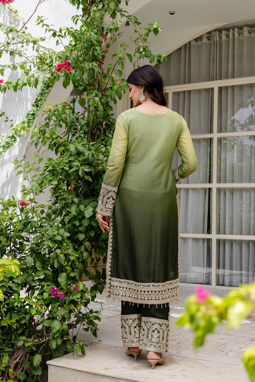 Teeya Creation Multi Color Star Georgette Embroidery Work Fully Stitched Salwar Suit - Distacart