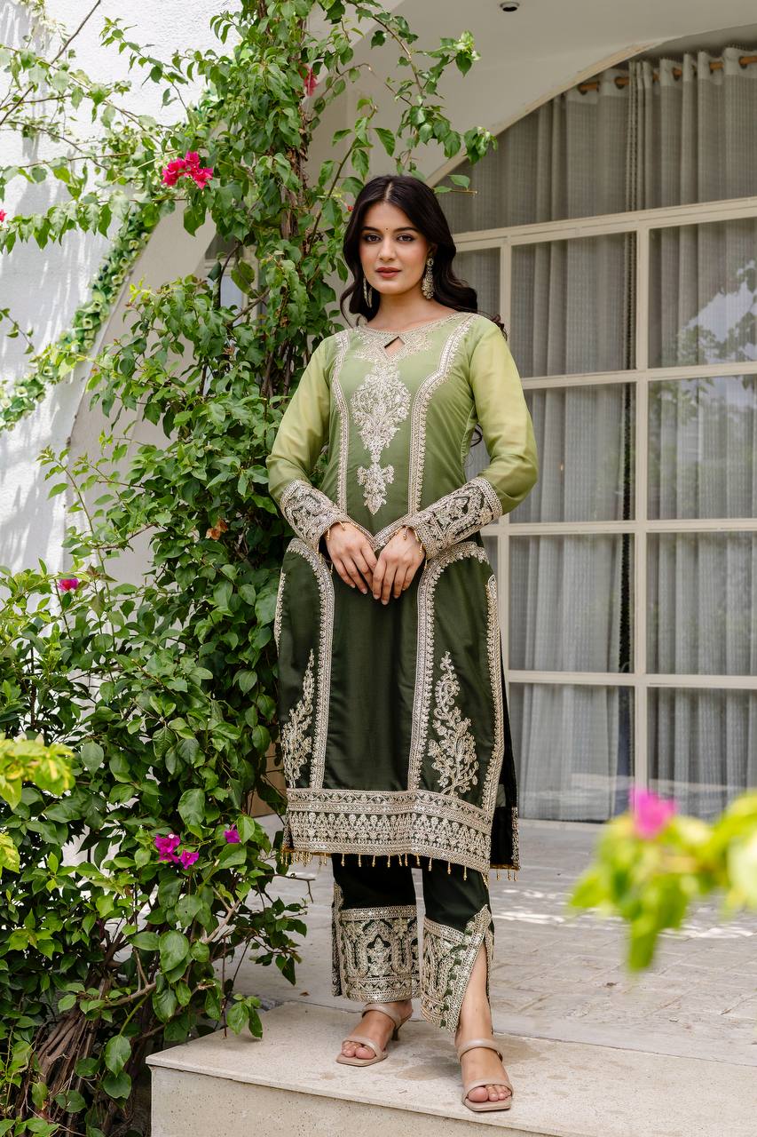 Teeya Creation Multi Color Star Georgette Embroidery Work Fully Stitched Salwar Suit - Distacart