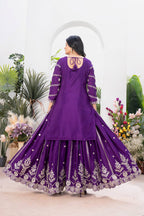 Teeya Creation Purple Color Chinnon Silk Embroidery Work Fully Stitched Salwar Suit