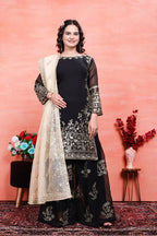 Teeya Creation Black Color Faux Georgette Embroidery Work Fully Stitched Salwar Suit - Distacart