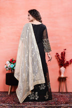 Teeya Creation Black Color Faux Georgette Embroidery Work Fully Stitched Salwar Suit - Distacart