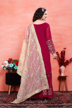 Teeya Creation Rani Color Faux Georgette Embroidery Work Fully Stitched Salwar Suit - Distacart