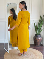 The52 Women's Roman Silk Embroidered Straight Kurta, Pant and Dupatta Set - Distacart