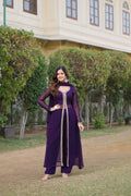 Teeya Creation Wine Color Faux Georgette Embroidery Work Fully Stitched Long Kurti - Distacart