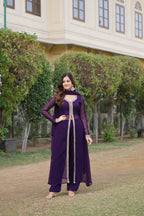 Teeya Creation Wine Color Faux Georgette Embroidery Work Fully Stitched Long Kurti - Distacart
