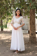 Teeya Creation White Color Faux Georgette Embroidery Work Fully Stitched Kurti - Distacart