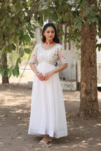 Teeya Creation White Color Faux Georgette Embroidery Work Fully Stitched Kurti - Distacart