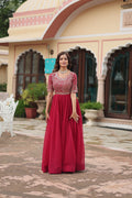 Teeya Creation Pink Color Faux Georgette Embroidery Work Fully Stitched Kurti - Distacart