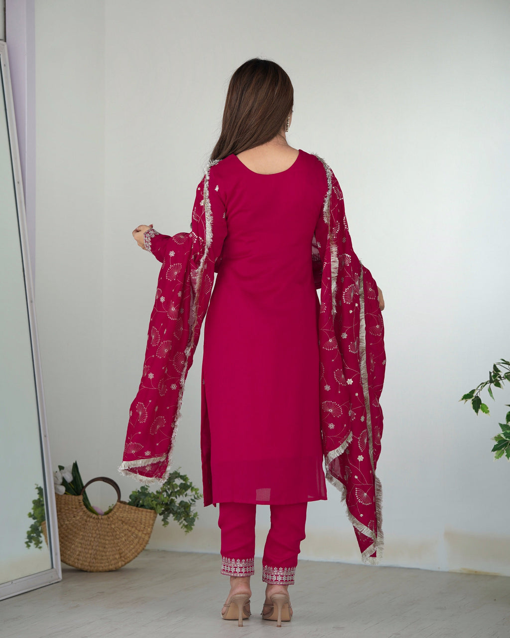 Teeya Creation Pink Color Rangoli Silk Heavy Embroidery Work Fully Stitched Kurta Set - Distacart
