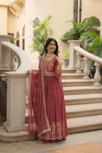 Teeya Creation Peach Color Faux Georgette Heavy Work Fully Stitched Sharara Set - Distacart