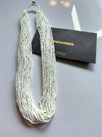 Inhanns Rangsaaz 20-Layer Luxe Long Beaded Only Necklace - White Long Only Necklace
