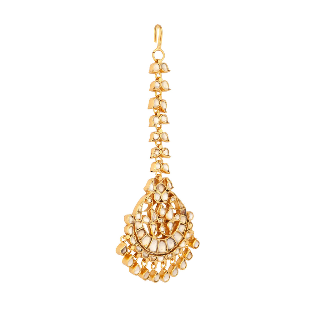 Nuyug 22K Gold-Plated Kundan Studded Maang Tikka Head Jewellery - Distacart