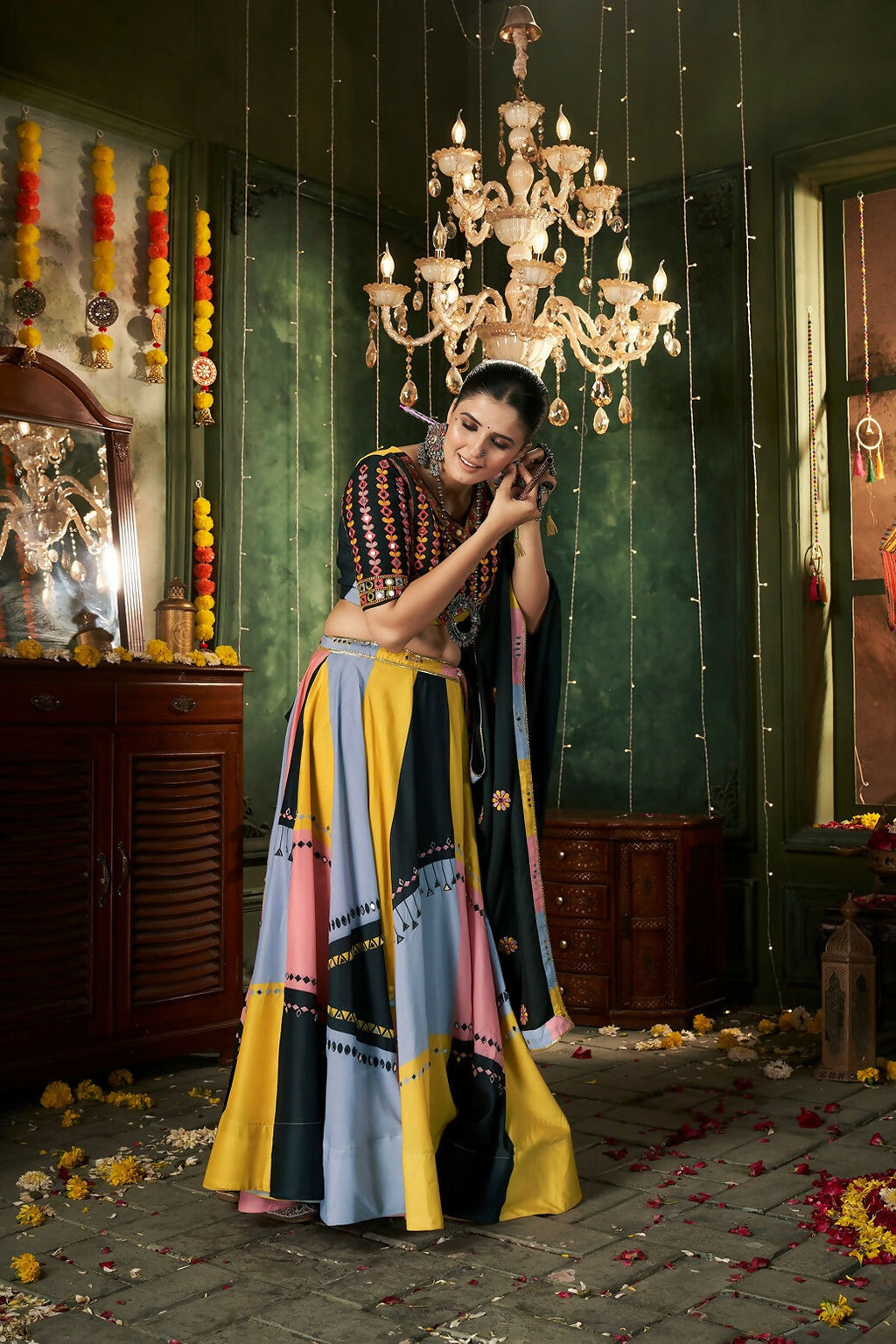AI Fashion Multi Color Maslin Cotton Designer Navratri Lehenga Choli Collection