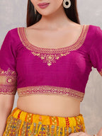 Joban Fashion Women Silk Purple Stitched Blouse