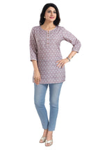 Snehal Creations Dusty Pink Rayon Short Kurti Tunic Top - Distacart