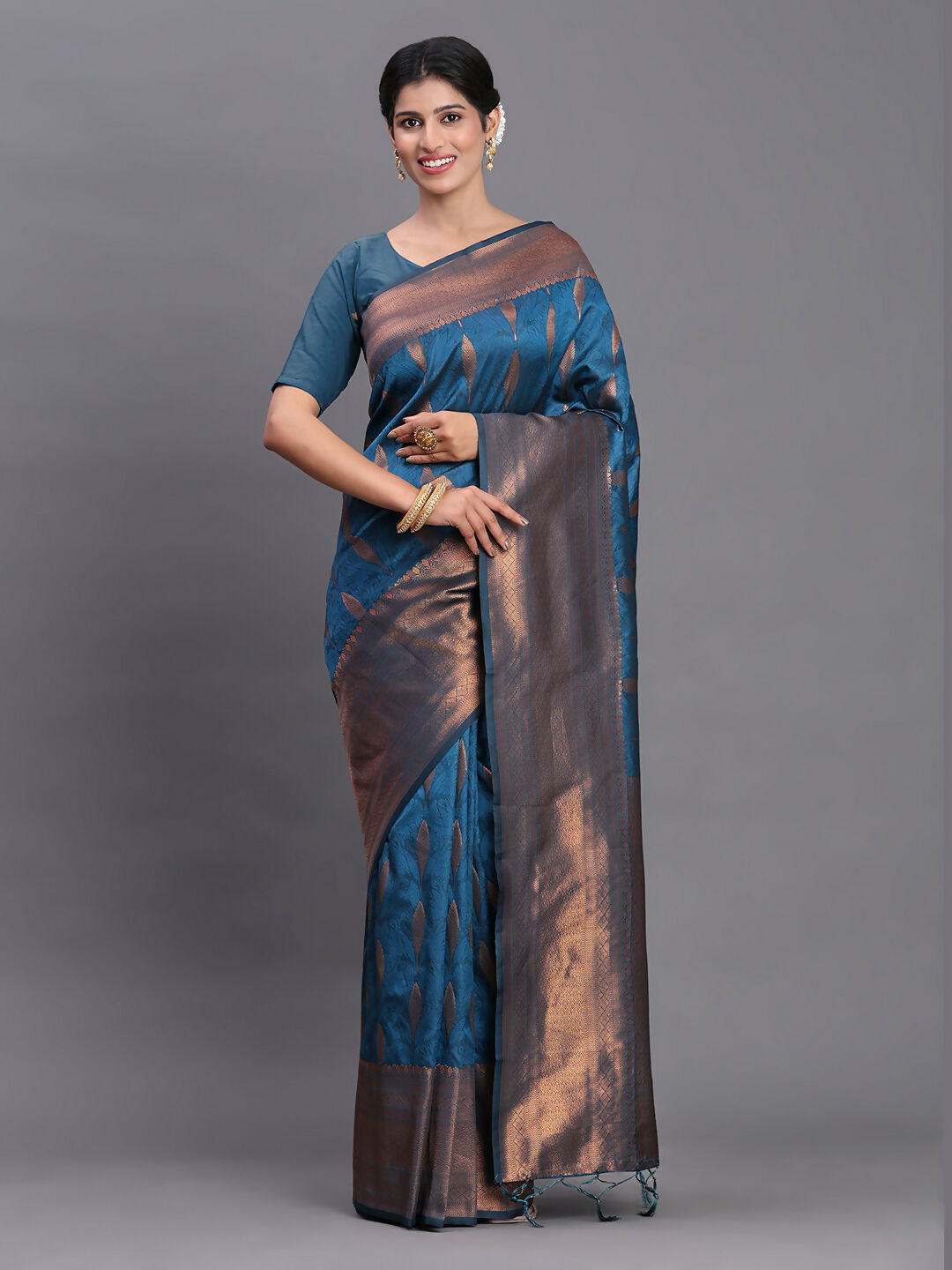 Shree Shyam Fashion Silk Peach Saree - Distacart
