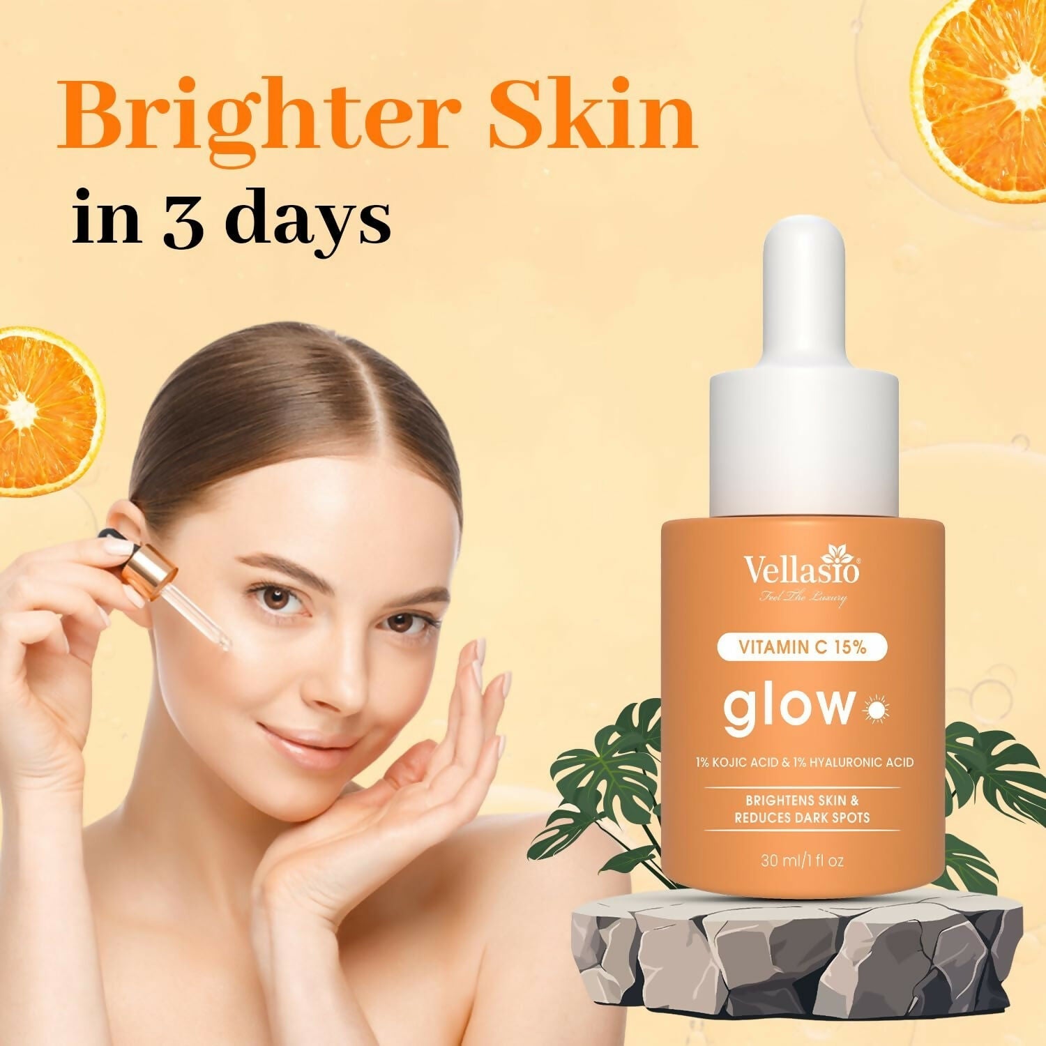 Vellasio 15% Vitamin C Serum with Hyaluronic Acid & Kojic Acid
