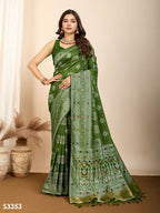 Mahendi Soft Silk Woven Meenakari Designer Saree - Vedanti