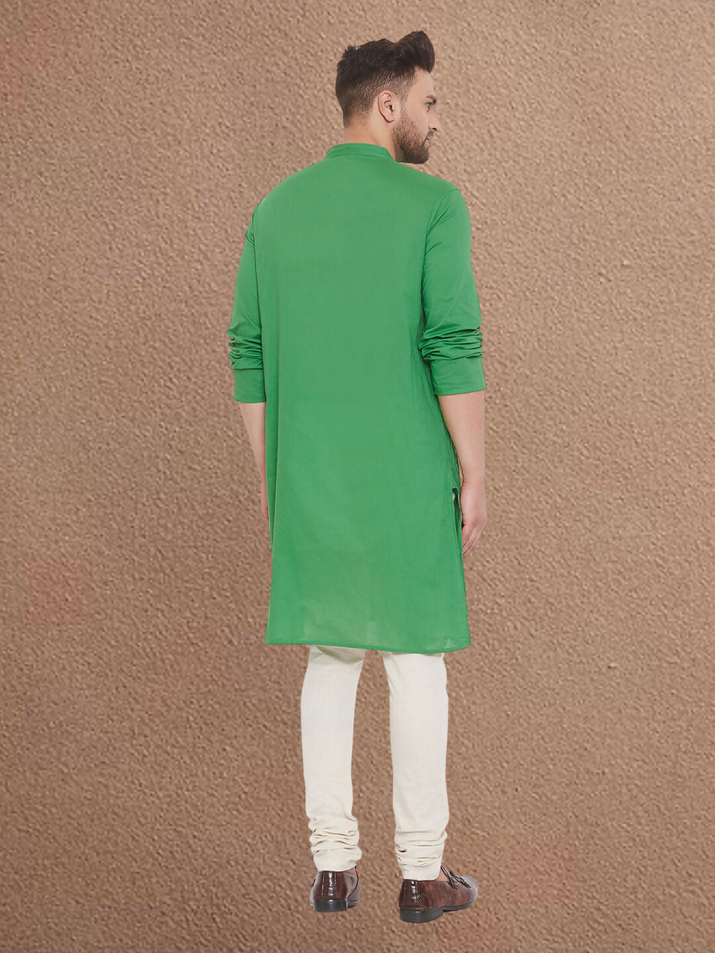 Even Apparels Men's Pintuck Fancy Green Kurta