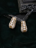 Ruby Raang Gold Polished Multicolour White Kundan Loops