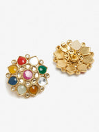 Multicoloured Contemporary Studs Earrings - Ruby Raang - Distacart