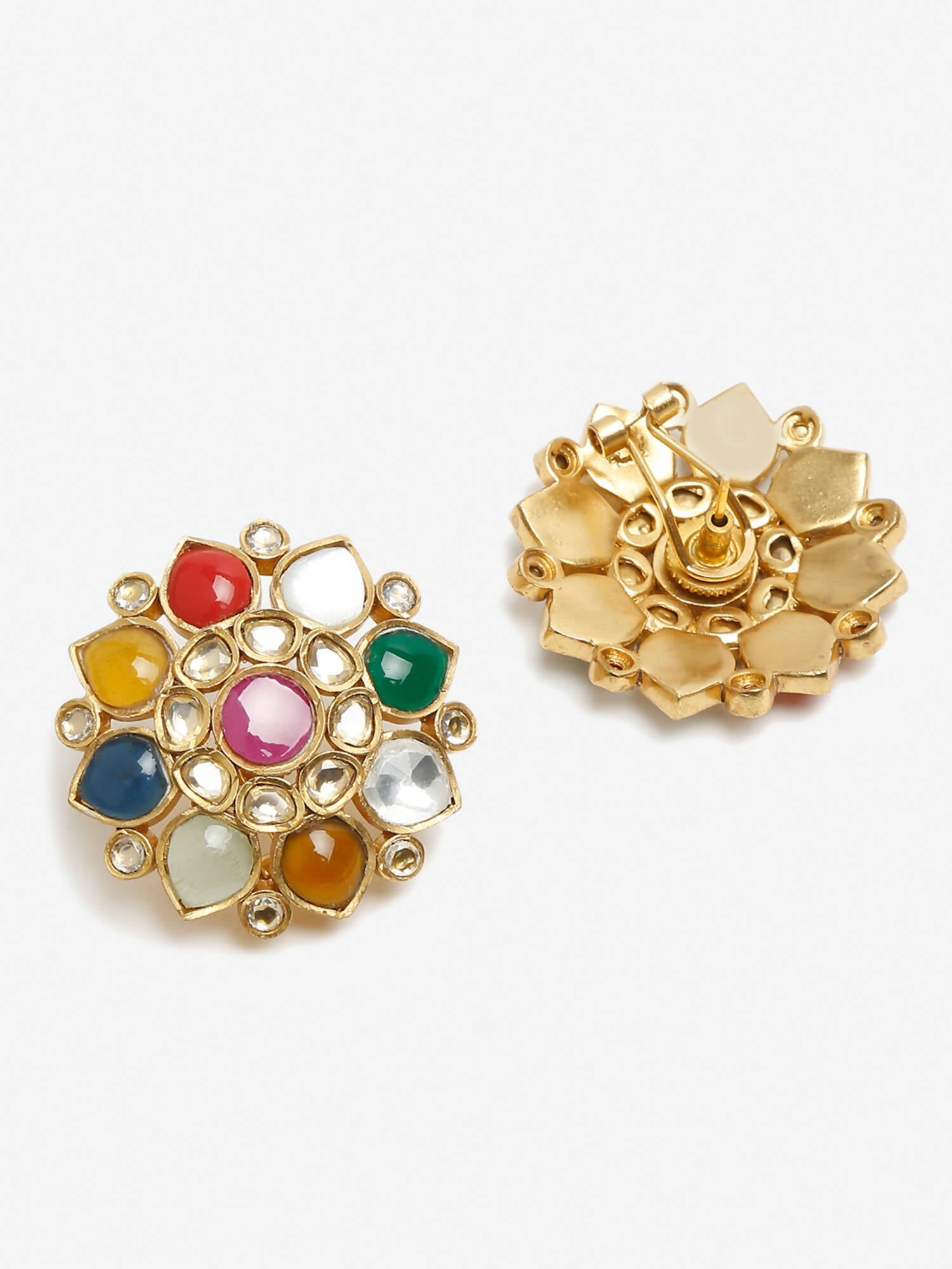 Multicoloured Contemporary Studs Earrings - Ruby Raang - Distacart