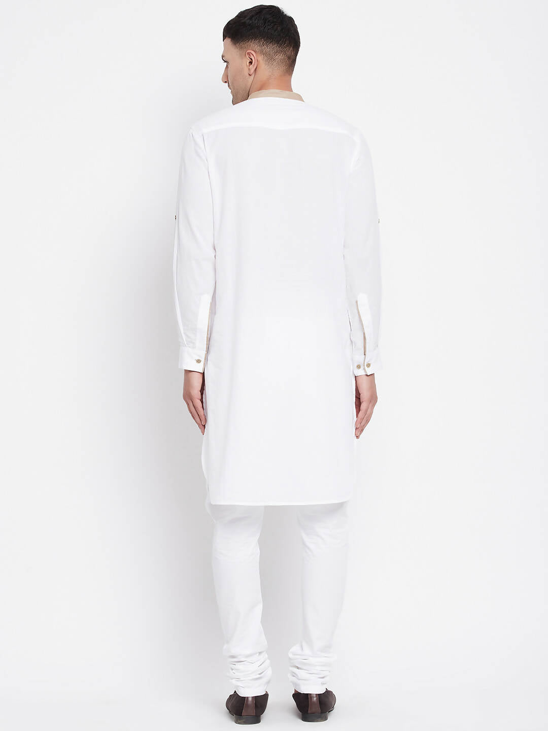 Even Apparels Beige Color Pure Cotton Men's Kurta With Band Collar - Distacart