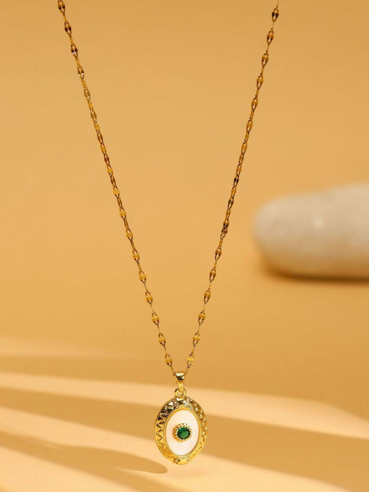 Antique Finish Crystal Necklace - Ruby Raang